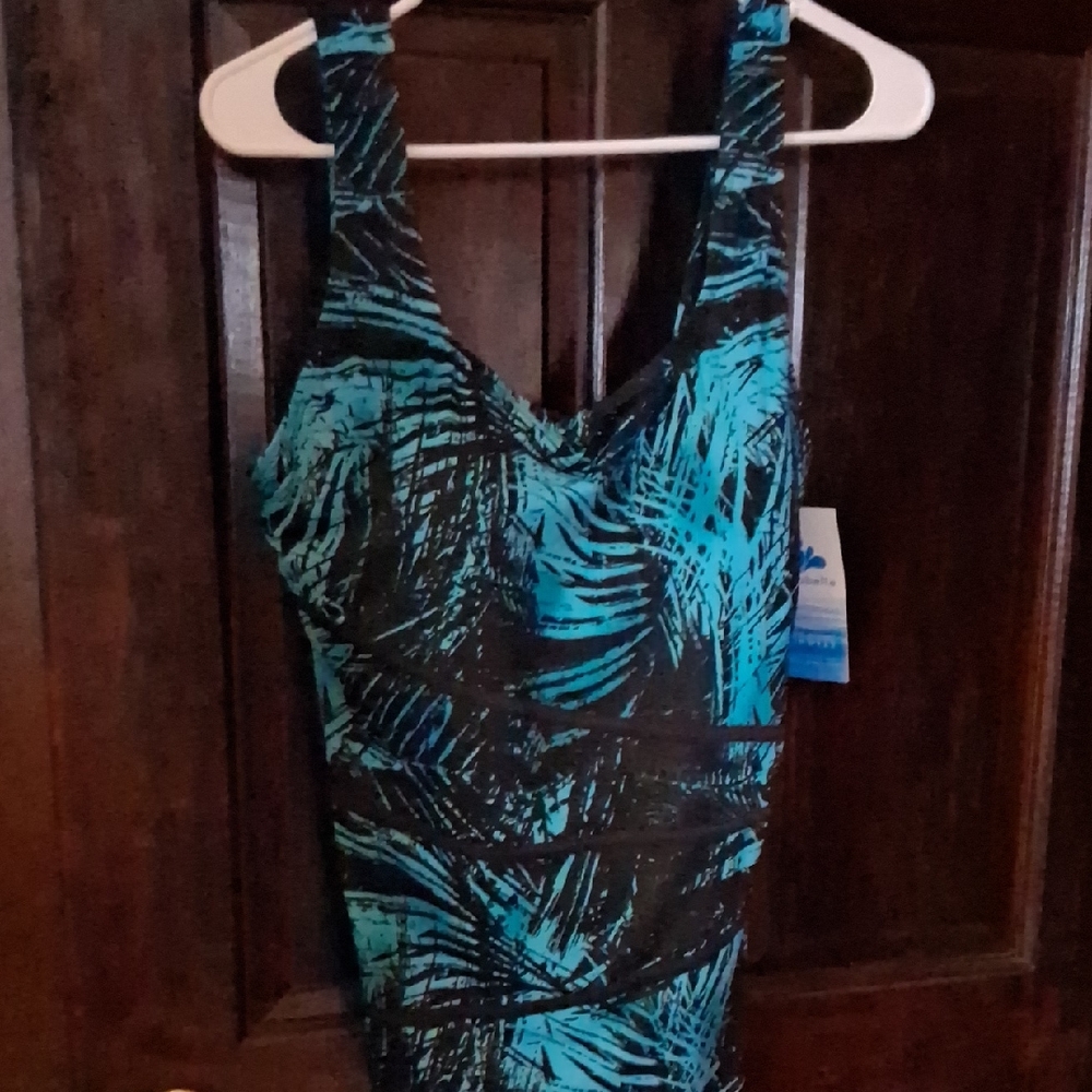 Kids One-Piece Swimsuit in Teal and Black